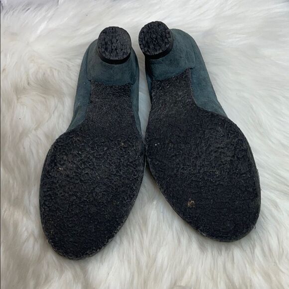 Audley London Blue Suede Ruched Heels Sz 40/9 - Picture 6 of 6